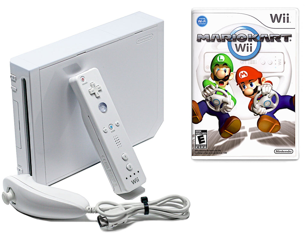 Wii Console with Mario Kart Wii Bundle - White