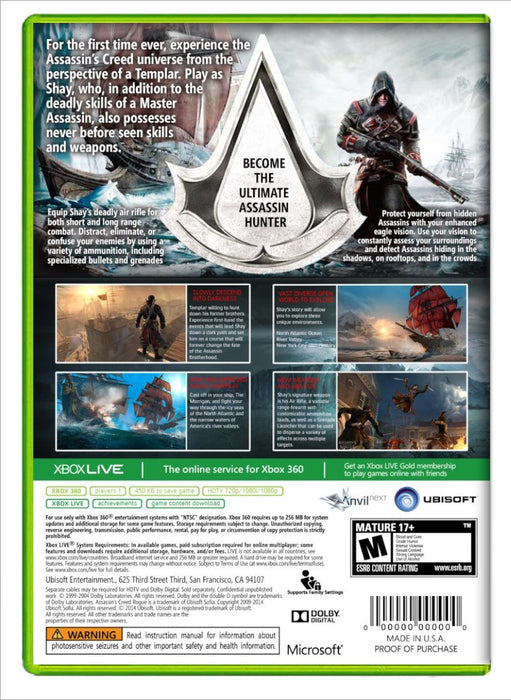 Assassins Creed Rogue Xbox 360